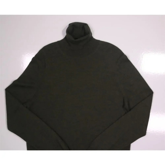 Saks Fifth Avenue Green Knit Wool-Acrylic Turtleneck Large - Picture 2 of 6